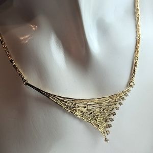 Sale!!14K Gold and Diamond Nature Inspired Branch Necklace